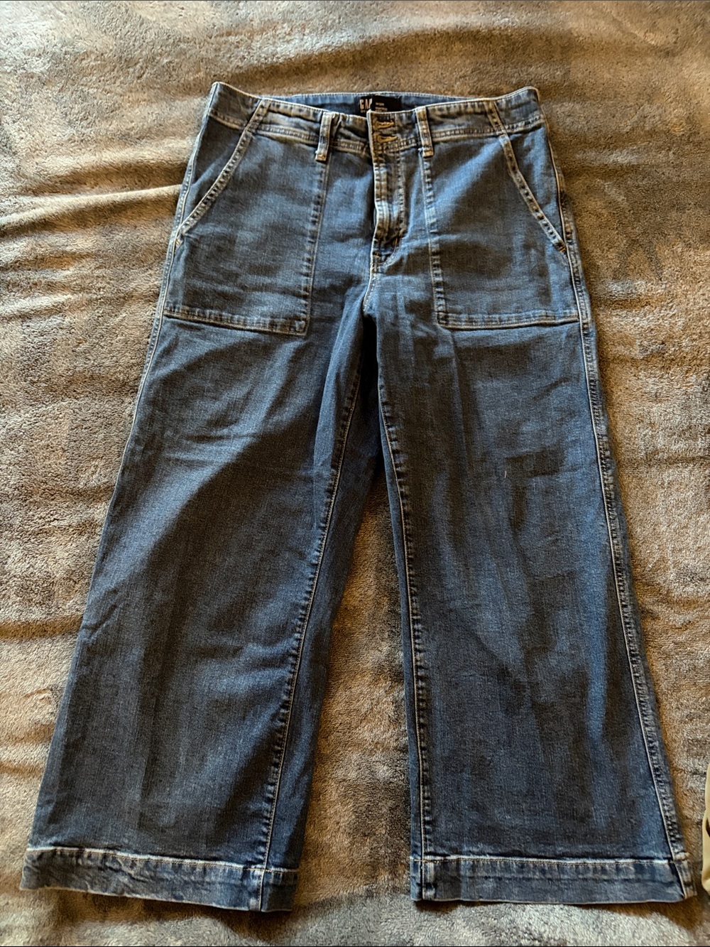 Women’s Wide-Leg Utility Jeans - Dark Blue